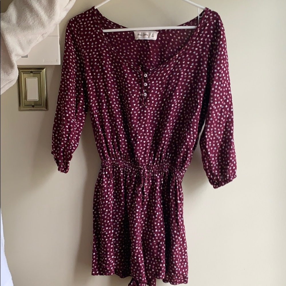 Girls heart long sleeve romper